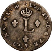 France 2 Sols (Bearn. With the two crowned Ls) LUD XV D G FR ET. NA RE. coin obverse France 2 Sols (Bearn. With the two crowned Ls) LUD XV D G FR ET. NA RE. coin obverse