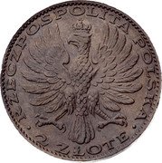 Poland 2 Zlote Black Madonna of Czestochowa. Private Issue 1928  RZECZPOSPOLITA POLSKA 2 ZŁOTE coin obverse