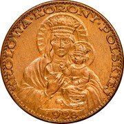 Poland 2 Zlote (Madonna. Pattern) KM# Pn310 KROLOWA KORONY POLSKIEJ 1928 coin reverse Poland 2 Zlote (Madonna. Pattern) KM# Pn310 KROLOWA KORONY POLSKIEJ 1928 coin reverse
