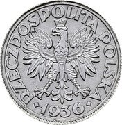 Poland 2 Zlote (Ship. Trial Strike) RZECZPOSPOLITA POLSKA 1936 coin obverse