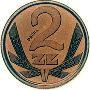 Poland 2 Zlotych (Trial Strike) 2 ZŁ PRÓBA coin reverse