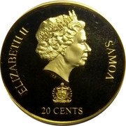 Samoa 20 Cents (Asian Mythical Creatures. Huan) 20 CENTS ELIZABETH II IRB SAMOA coin obverse Samoa 20 Cents (Asian Mythical Creatures. Huan) 20 CENTS ELIZABETH II IRB SAMOA coin obverse