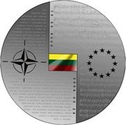 Lithuania 20 Euro (20th anniversary of Lithuania's membership in NATO and the EU) EU 2004 05 01 2004 03 29 coin reverse Lithuania 20 Euro (20th anniversary of Lithuania's membership in NATO and the EU) EU 2004 05 01 2004 03 29 coin reverse