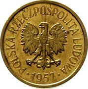 Poland 20 Groszy Circulation Coin Trial Strike 1957  KM# Pr23 POLSKA RZECZPOSPOLITA LUDOWA 1963 coin obverse Poland 20 Groszy Circulation Coin Trial Strike 1957  KM# Pr23 POLSKA RZECZPOSPOLITA LUDOWA 1963 coin obverse