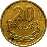 Poland 20 Groszy Circulation Coin Trial Strike 1957  KM# Pr23 20 GROSZY PRÓBA coin reverse Poland 20 Groszy Circulation Coin Trial Strike 1957  KM# Pr23 20 GROSZY PRÓBA coin reverse