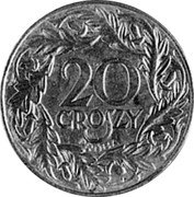 Poland 20 Groszy (Trial Strike. German Occupation WW II) 20 GROSZY PRÓBA coin reverse Poland 20 Groszy (Trial Strike. German Occupation WW II) 20 GROSZY PRÓBA coin reverse