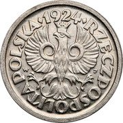 Poland 20 Groszy (Trial Strike) RZECZPOSPOLITA POLSKA W J 1924 coin obverse