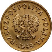 Poland 20 Groszy (Trial Strike) RZECZPOSPOLITA POLSKA 1949 coin obverse Poland 20 Groszy (Trial Strike) RZECZPOSPOLITA POLSKA 1949 coin obverse