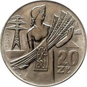 Poland 20 Zlotych (20th Anniversary of People's Republic of Poland. Trial Strike) KM# Pr118 PRÓBA XX LAT PRL 20 ZŁ WK coin reverse Poland 20 Zlotych (20th Anniversary of People's Republic of Poland. Trial Strike) KM# Pr118 PRÓBA XX LAT PRL 20 ZŁ WK coin reverse