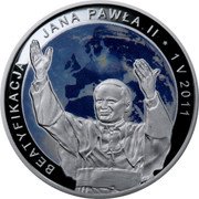 Poland 20 Zlotych (Beatification of John Paul II) BEATYFIKACJA JANA PAWŁA I 1 V 2011 coin reverse Poland 20 Zlotych (Beatification of John Paul II) BEATYFIKACJA JANA PAWŁA I 1 V 2011 coin reverse