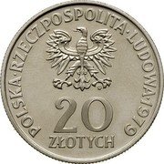 Poland 20 Zlotych International Year of the Child. Trial Strike 1979 MW POLSKA RZECZPOSPOLITA LUDOWA 1979 MW 20 ZŁOTYCH coin obverse Poland 20 Zlotych International Year of the Child. Trial Strike 1979 MW POLSKA RZECZPOSPOLITA LUDOWA 1979 MW 20 ZŁOTYCH coin obverse