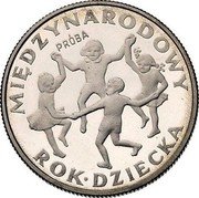 Poland 20 Zlotych International Year of the Child. Trial Strike 1979 MW Proof, Proba KM# Pr341 MIĘDZYNARODOWY ROK DZIECKA PRÓBA coin reverse Poland 20 Zlotych International Year of the Child. Trial Strike 1979 MW Proof, Proba KM# Pr341 MIĘDZYNARODOWY ROK DZIECKA PRÓBA coin reverse