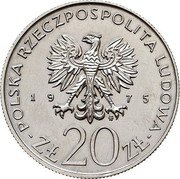 Poland 20 Zlotych International Year of Women. Trial Strike 1975 MW KM# Pr252 POLSKA RZECZPOSPOLITA LUDOWA 19 75 MW ZŁ 20 ZŁ coin obverse Poland 20 Zlotych International Year of Women. Trial Strike 1975 MW KM# Pr252 POLSKA RZECZPOSPOLITA LUDOWA 19 75 MW ZŁ 20 ZŁ coin obverse