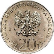 Poland 20 Zlotych (International Year of Women. Trial Strike) KM# Pr254 POLSKA RZECZPOSPOLITA LUDOWA 19 75 MW ZŁ 20 ZŁ coin obverse Poland 20 Zlotych (International Year of Women. Trial Strike) KM# Pr254 POLSKA RZECZPOSPOLITA LUDOWA 19 75 MW ZŁ 20 ZŁ coin obverse