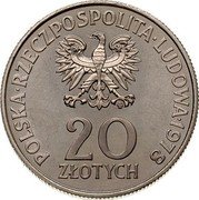 Poland 20 Zlotych Maria Konopnicka. Trial Strike 1978 MW KM# Pr316 POLSKA LUDOWA RZECZPOSPOLITA 1978 MW 20 ZŁOTYCH coin obverse Poland 20 Zlotych Maria Konopnicka. Trial Strike 1978 MW KM# Pr316 POLSKA LUDOWA RZECZPOSPOLITA 1978 MW 20 ZŁOTYCH coin obverse