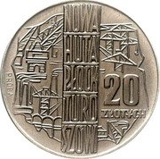 Poland 20 Zlotych (Nowa Huta Turoszow. Trial Strike) KM# Pr119 NOWA HUTA PŁOCK TURO SZÓW PRÓBA 20 ZŁOTYCH coin reverse Poland 20 Zlotych (Nowa Huta Turoszow. Trial Strike) KM# Pr119 NOWA HUTA PŁOCK TURO SZÓW PRÓBA 20 ZŁOTYCH coin reverse