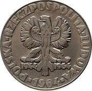 Poland 20 Zlotych The Tree. Trial Strike 1964 MW KM# Pr122 POLSKA RZECZPOSPOLITA LUDOWA MW 1944 1964 1964 coin obverse Poland 20 Zlotych The Tree. Trial Strike 1964 MW KM# Pr122 POLSKA RZECZPOSPOLITA LUDOWA MW 1944 1964 1964 coin obverse