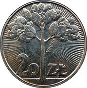 Poland 20 Zlotych (Tree. Trial Strike) KM# Pr214 PRÓBA 20 ZŁ coin reverse Poland 20 Zlotych (Tree. Trial Strike) KM# Pr214 PRÓBA 20 ZŁ coin reverse
