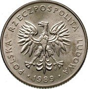 Poland 20 Zlotych Trial Strike 1989 MW Próba PRÓBA 20 ZŁOTYCH coin reverse
