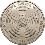 Poland 200 Zlotych 1990 Football World Cup in Italy 1988 KM# Pr576 XIV MISTRZOSTWA SWIATA W PILCE NOZNEJ PRÓBA WLOCHY 1990 coin reverse Poland 200 Zlotych 1990 Football World Cup in Italy 1988 KM# Pr576 XIV MISTRZOSTWA SWIATA W PILCE NOZNEJ PRÓBA WLOCHY 1990 coin reverse