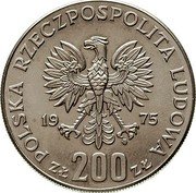 Poland 200 Zlotych 30th Anniversary of Victory Against the Fascists. Trial Strike 1975 MW KM# Pr270 POLSKA RZECZPOSPOLITA LUDOWA 19 75 MW ZŁ 200 ZŁ coin obverse Poland 200 Zlotych 30th Anniversary of Victory Against the Fascists. Trial Strike 1975 MW KM# Pr270 POLSKA RZECZPOSPOLITA LUDOWA 19 75 MW ZŁ 200 ZŁ coin obverse