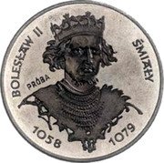 Poland 200 Zlotych Boleslaw II Smialy. Trial Strike 1981 MW KM# Pr449 BOLESŁAW II ŚMIAŁY PRÓBA 1058 1079 coin reverse