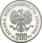 Poland 200 Zlotych Duke Mieszko I. Trial Strike 1979 MW Proof KM# Pr365 POLSKA RZECZPOSPOLITA LUDOWA 19 79 MW ZŁ 200 ZŁ coin obverse Poland 200 Zlotych Duke Mieszko I. Trial Strike 1979 MW Proof KM# Pr365 POLSKA RZECZPOSPOLITA LUDOWA 19 79 MW ZŁ 200 ZŁ coin obverse