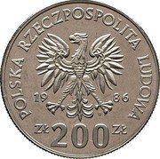 Poland 200 Zlotych Environmental Protection. Owl 1986 KM# Pr532 POLSKA RZECZPOSPOLITA LUDOWA 19 86 MW ZŁ 200 ZŁ coin obverse Poland 200 Zlotych Environmental Protection. Owl 1986 KM# Pr532 POLSKA RZECZPOSPOLITA LUDOWA 19 86 MW ZŁ 200 ZŁ coin obverse
