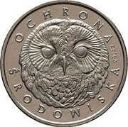 Poland 200 Zlotych Environmental Protection. Owl 1986 KM# Pr532 OCHRONA ŚRODOWISKA PRÓBA coin reverse Poland 200 Zlotych Environmental Protection. Owl 1986 KM# Pr532 OCHRONA ŚRODOWISKA PRÓBA coin reverse