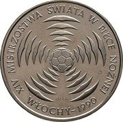 Poland 200 Zlotych Soccer. Proba 1988 KM# Pr575 XIV MISTRZOSTWA ŚWIATA W PIŁCE NOŻNEJ PRÓBA WŁOCHY 1990 coin reverse