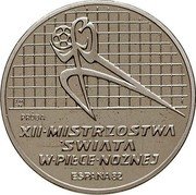 Poland 200 Zlotych World Soccer Championship Games in Spain. Trial Strike 1982 MW Proof Y# Pr472 J M - N PRÓBA XII MISTRZOSTWA ŚWIATA W PIŁCE NOŻNEJ ESPANA 82 coin reverse Poland 200 Zlotych World Soccer Championship Games in Spain. Trial Strike 1982 MW Proof Y# Pr472 J M - N PRÓBA XII MISTRZOSTWA ŚWIATA W PIŁCE NOŻNEJ ESPANA 82 coin reverse