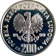 Poland 200 Zlotych (XIII Winter Olympics. Trial Strike) KM# Pr411 POLSKA RZECZPOSPOLITA LUDOWA 19 80 MW ZŁ 200 ZŁ coin obverse Poland 200 Zlotych (XIII Winter Olympics. Trial Strike) KM# Pr411 POLSKA RZECZPOSPOLITA LUDOWA 19 80 MW ZŁ 200 ZŁ coin obverse