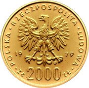 Poland 2000 Zlotych (Duke Mieszko I. Trial Strike) KM# Pr371 POLSKA RZECZPOSPOLITA LUDOWA 19 79 MW ZŁ 2000 ZŁ coin obverse Poland 2000 Zlotych (Duke Mieszko I. Trial Strike) KM# Pr371 POLSKA RZECZPOSPOLITA LUDOWA 19 79 MW ZŁ 2000 ZŁ coin obverse