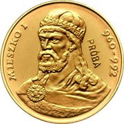 Poland 2000 Zlotych (Duke Mieszko I. Trial Strike) KM# Pr371 MIESZKO I 960-992 PRÓBA coin reverse Poland 2000 Zlotych (Duke Mieszko I. Trial Strike) KM# Pr371 MIESZKO I 960-992 PRÓBA coin reverse