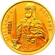 Poland 2000 Zlotych (Duke Mieszko I. Trial Strike) KM# Pr374 MIESZKO I 960-992 PRÓBA coin reverse Poland 2000 Zlotych (Duke Mieszko I. Trial Strike) KM# Pr374 MIESZKO I 960-992 PRÓBA coin reverse