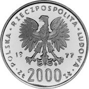 Poland 2000 Zlotych (Fryderyk Chopin. Trial Strike) POLSKA RZECZPOSPOLITA LUDOWA 19 77 MW ZŁ 2000 ZŁ coin obverse Poland 2000 Zlotych (Fryderyk Chopin. Trial Strike) POLSKA RZECZPOSPOLITA LUDOWA 19 77 MW ZŁ 2000 ZŁ coin obverse