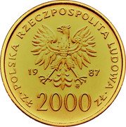 Poland 2000 Zlotych (Papal Visit. Trial Strike) KM# Pr571 POLSKA RZECZPOSPOLITA LUDOWA 19 87 MW ZŁ 2000 ZŁ coin obverse Poland 2000 Zlotych (Papal Visit. Trial Strike) KM# Pr571 POLSKA RZECZPOSPOLITA LUDOWA 19 87 MW ZŁ 2000 ZŁ coin obverse