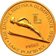 Poland 2000 Zlotych XIII Winter Olympics. Trial Strike 1980 MW KM# Pr420 XIII ZIMOWE IGRZYSKA OLIMPIJSKIE 1980 LAKE PLACID N.Y. PRÓBA coin reverse Poland 2000 Zlotych XIII Winter Olympics. Trial Strike 1980 MW KM# Pr420 XIII ZIMOWE IGRZYSKA OLIMPIJSKIE 1980 LAKE PLACID N.Y. PRÓBA coin reverse