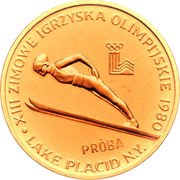 Poland 2000 Zlotych (XIII Winter Olympics. Trial Strike) KM# Pr421 XIII ZIMOWE IGRZYSKA OLIMPIJSKIE 1980 LAKE PLACID N.Y. PRÓBA coin reverse Poland 2000 Zlotych (XIII Winter Olympics. Trial Strike) KM# Pr421 XIII ZIMOWE IGRZYSKA OLIMPIJSKIE 1980 LAKE PLACID N.Y. PRÓBA coin reverse