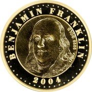 Cook Islands 25 Dollars (Elizabeth II Benjamin Franklin Stamp) BENJAMIN FRANKLIN 1/4OZ. 9999 GOLD 2004 coin reverse Cook Islands 25 Dollars (Elizabeth II Benjamin Franklin Stamp) BENJAMIN FRANKLIN 1/4OZ. 9999 GOLD 2004 coin reverse