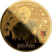 Samoa 25 Tala Harry Potter. Draco Malfoy 2024 DRACO MALFOY © & TM WBEI (S24) coin reverse Samoa 25 Tala Harry Potter. Draco Malfoy 2024 DRACO MALFOY © & TM WBEI (S24) coin reverse