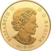 Canada 2500 Dollars Weather Watch. Bison 2024 Proof 1952 2022 ELIZABETH II D G REGINA SB coin obverse Canada 2500 Dollars Weather Watch. Bison 2024 Proof 1952 2022 ELIZABETH II D G REGINA SB coin obverse