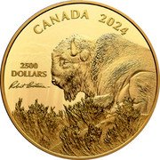 Canada 2500 Dollars Weather Watch. Bison 2024 Proof 2024 2500 DOLLARS CANADA ROBERT BATEMAN coin reverse Canada 2500 Dollars Weather Watch. Bison 2024 Proof 2024 2500 DOLLARS CANADA ROBERT BATEMAN coin reverse