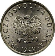 Poland 5 Groszy (Proba Coin) KM# Pr9 RZECZPOSPOLITA POLSKA 1949 coin obverse Poland 5 Groszy (Proba Coin) KM# Pr9 RZECZPOSPOLITA POLSKA 1949 coin obverse