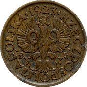 Poland 5 Groszy Trial Strike 1923 KM# Pn248 RZECZPOSPOLITA POLSKA 1923 coin obverse Poland 5 Groszy Trial Strike 1923 KM# Pn248 RZECZPOSPOLITA POLSKA 1923 coin obverse
