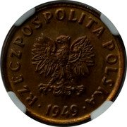 Poland 5 Groszy (Trial Strike. Proba) RZECZPOSPOLITA POLSKA 1949 coin obverse Poland 5 Groszy (Trial Strike. Proba) RZECZPOSPOLITA POLSKA 1949 coin obverse