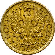 Poland 5 Groszy (Visit of President St. Wojciechowski.Trial Strike) X# 12 RZECZPOSPOLITA POLSKA 1923 coin obverse Poland 5 Groszy (Visit of President St. Wojciechowski.Trial Strike) X# 12 RZECZPOSPOLITA POLSKA 1923 coin obverse
