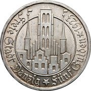 Poland 5 Gulden (Danzig Coin) KM# 147 FREIE STADT DANZIG FÜNF GULDEN 1923 coin obverse Poland 5 Gulden (Danzig Coin) KM# 147 FREIE STADT DANZIG FÜNF GULDEN 1923 coin obverse