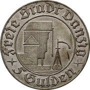 Poland 5 Gulden (Grain Elevator. Danzig) KM# 157 FREIE STADT DANZIG 5 GULDEN coin obverse Poland 5 Gulden (Grain Elevator. Danzig) KM# 157 FREIE STADT DANZIG 5 GULDEN coin obverse