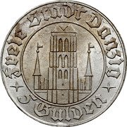 Poland 5 Gulden (Marienkirche. Danzig Coin) KM# 156 FREIE STADT DANZIG 5 GULDEN coin obverse Poland 5 Gulden (Marienkirche. Danzig Coin) KM# 156 FREIE STADT DANZIG 5 GULDEN coin obverse